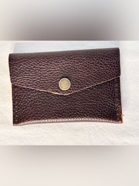 Portland Leather UNISEX Brown Leather Snap Card Wallet . NWOT